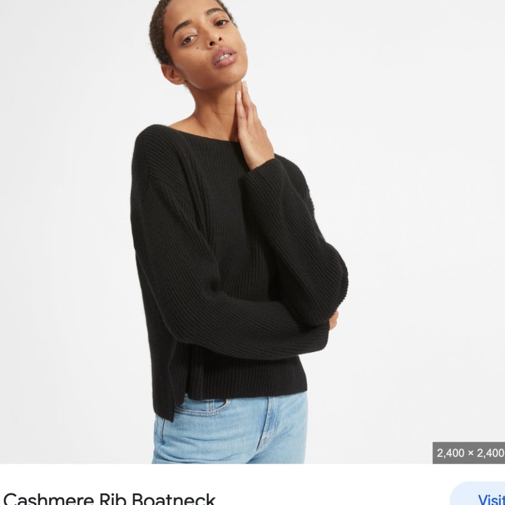 Everlane ribbed boatneck cashmere sweater